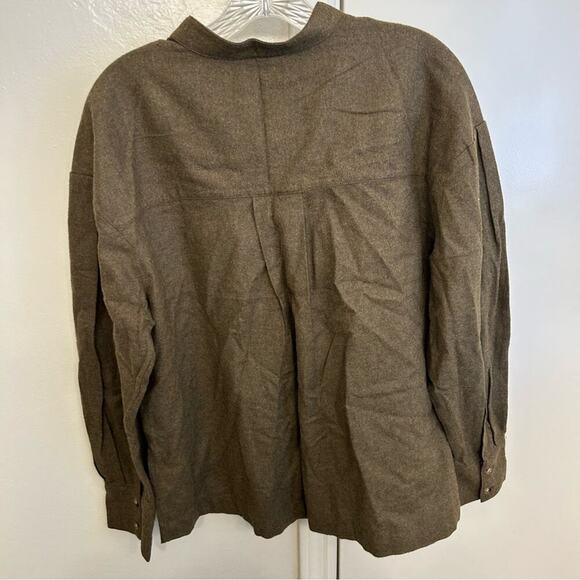 Banana Republic Piazza Flannel Shirt Olive Green Women's Size M - Picture 5 of 7